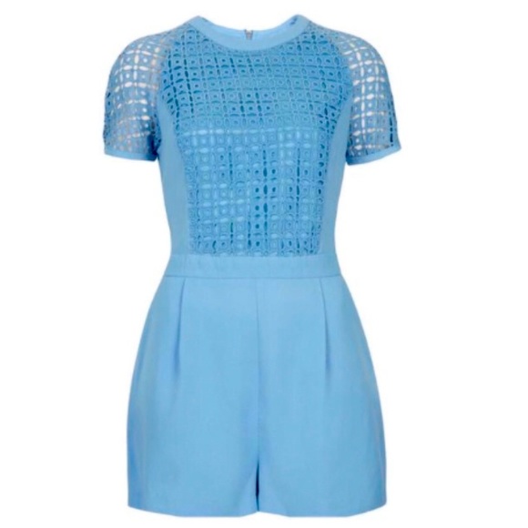 Topshop Pants - TOPSHOP Cutwork TShirt Playsuit in Size 10